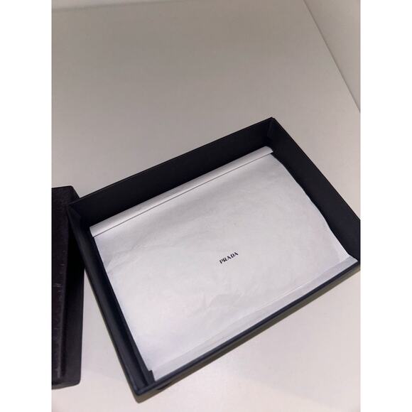 Prada Box Wallet Jewelry Box with Logo Tissue Paper Designer Luxury Milan Italy - Picture 9 of 14